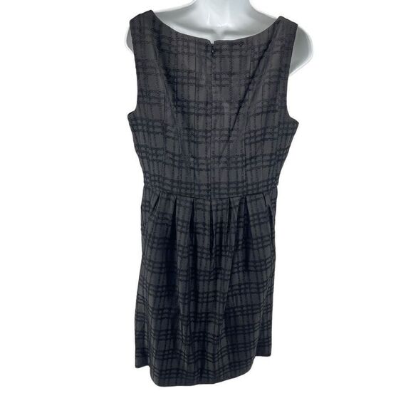 Max and Cleo Womens Sheath Dress Plaid Cocktail Sleeveless Pleated Lined Gray 12 - Picture 11 of 14